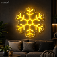 Enseigne néon LED flocon de neige, décoration murale lumineuse en acrylique pour Noël, alimentation USB 5V, boîte à piles, prête à être expédiée, sans MOQ, pour la décoration intérieure