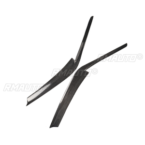 1 par de cubiertas embellecedoras de cejas para faros de coche de fibra de carbono auténtica para Toyota Camry 2018 2019, pegatinas para coche, cubiertas embellecedoras de cejas - Product Image 3