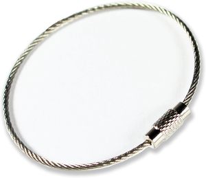 Nylon bọc cáp máy bay Keyring với dây thép không gỉ vít khóa Keychain hành lý thẻ kim loại ID tag vòng lặp - Product Image 1