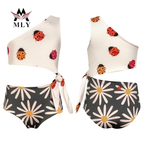 Vente de gros OEM Maillot de bain de créateur personnalisé et mignon imprimé coccinelle pour enfants, maillot de bain à une épaule pour <span class=keywords><strong>petites</strong></span> filles - Product Image 1