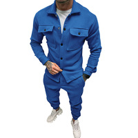 Ensembles de survêtements de jogging hiver-printemps 2026 avec poche poitrine, broderie logo personnalisée, extensibles, 2 pièces, grandes tailles 4XL pour hommes