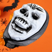 Vente en gros de Masque d'Halloween en plastique blanc pour événements promotionnels et maquillage de balle