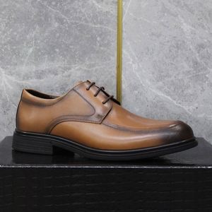 Business Leather <b>Shoes</b>-breathable High-end Top-grade Raw Cowhide Formal Casual Derby <b>Shoes</b> Soft Soles Height Increasing Lace-up - Product Image 6