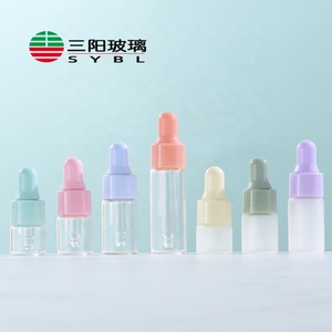 Botella cuentagotas de vidrio Botella cuentagotas Embalaje de maquillaje Tamaño <span class=keywords><strong>mini</strong></span> Cuentagotas colorido 1mL 2ml 3ml 5ml Clear Frost Cuidado personal 100PCs - Product Image 2