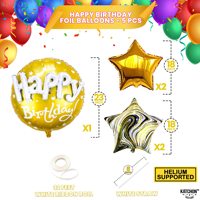 Ensemble de ballons en mylar pour joyeux anniversaire de 23 pouces Ballons en feuille noire et or Décorations de fête