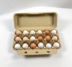 天然ブラウンパルプ卵用18個卵ボックス鶏卵用工場直販 - Product Image 1