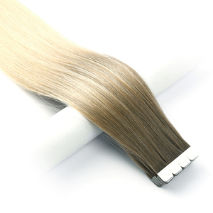 Extensiones de cabello Remy chino 100% al por mayor, con cinta adhesiva, cutícula alineada, doble densidad, sin caída, color claro, cabello liso natural. - Product Image 2