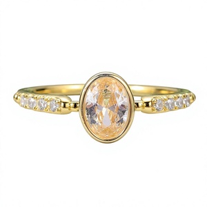 Unisex 18K Silver Rhodium Plated Prong Setting Zircon Geometric Shape Minimalist Engagement <b>Ring</b> IGI Certified <b>AMBER</b> JEWELS 15 - Product Image 1