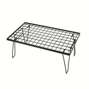 Table de pique-nique pliante simple pour le camping, barbecue, en fer multicouche avec plateau en bambou, pour la famille en plein air - Product Image 1