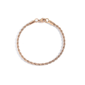 Bracelet Chaîne Corde <span class=keywords><strong>Acier</strong></span> <span class=keywords><strong>Inoxydable</strong></span> Style Hip Hop 6 mm, Placage Or Rose, Noir, Argent, Or – Vente en Gros Usine - Product Image 5