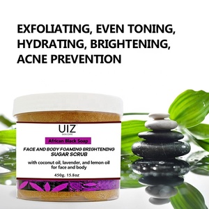 Jabón negro africano que ilumina el azúcar <span class=keywords><strong>exfoliante</strong></span> aceites esenciales de limón <span class=keywords><strong>y</strong></span> miel <span class=keywords><strong>exfoliante</strong></span> ilumina el color de la piel facial para la cara <span class=keywords><strong>y</strong></span> el cuerpo - Product Image 3