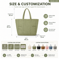 Sac fourre-tout en toile de coton robuste 16 oz avec plusieurs poches, boucle magnétique et doublure 210D, fabrication soignée
