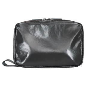 Bolsa de Aseo Cuadrada de Tres Capas, Portátil, Negra, Inspirada en Tyvek, de PVC, Impermeable, con Cierre, Ecológica, para Viajes y Joyería, Marca Senrong - Product Image 3