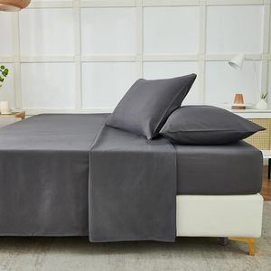 Su misura 4 pezzi <span class=keywords><strong>Set</strong></span> biancheria da letto in microfibra Hotel Queen Size 300tc fili colori solidi <span class=keywords><strong>lenzuola</strong></span> in poliestere - Product Image 3