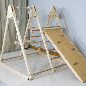 โครงไม้ปีนป่ายในร่มพร้อมถุงชิงช้าสำหรับเด็กเล็ก - Product Image 4