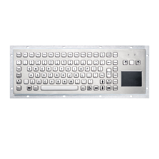 CE/FCC Embedded Mounting IP65/NEMA4X Waterproof USB Industrial Stainless Steel Metal Keyboard Integrated Touchpad Mouse