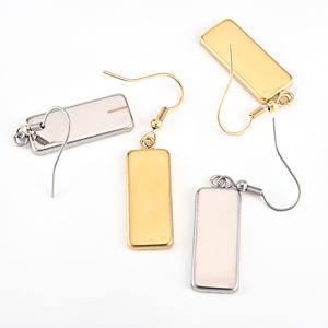 Base de <span class=keywords><strong>cabochon</strong></span> rectangulaire en acier inoxydable 10x25mm, <span class=keywords><strong>support</strong></span> de <span class=keywords><strong>boucles</strong></span> <span class=keywords><strong>d</strong></span>'<span class=keywords><strong>oreilles</strong></span>, or rose, accessoires de fabrication de bijoux DIY - Product Image 4