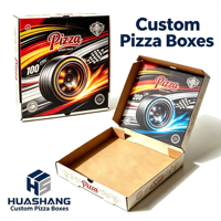 Boîte à pizza rigide en carton ondulé de qualité alimentaire, écologique, prix d'usine en gros, toutes tailles, design personnalisé imprimé, jetable