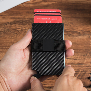 Hot Sale Kartenetui Geldbeutel Herren Slim Minimalist Pop up Credit Card Holder Case Carbon Fiber <b>Smart</b> <b>Wallet</b> With Money Clip - Product Image 1