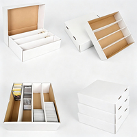 Boîte de rangement pour cartes à collectionner, boîte pliable en carton ondulé blanc, organisateur de cartes, emballage pour cartes de jeu TCG, fabricant en gros