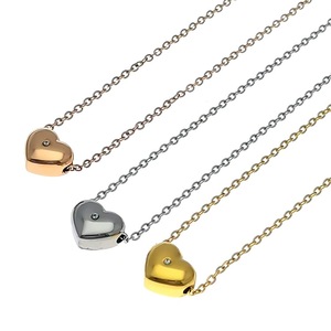 Collier pendentif cœur en acier inoxydable, chaîne en or rose, argent, jaune, breloque clavicule, cadeau, bijou, accessoire de mode - Product Image 1