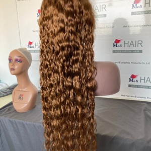 Transparente para Pelucas de Cabello Humano 100% Natural, Ondulado, Encaje Ultrafino, Nudos Pequeños, Rubio Miel, Personalizable - Product Image 6