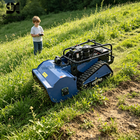 Tondeuse à gazon robotisée autonome tout-terrain sans fil à essence télécommandée automatique pour la coupe de l'herbe de jardin