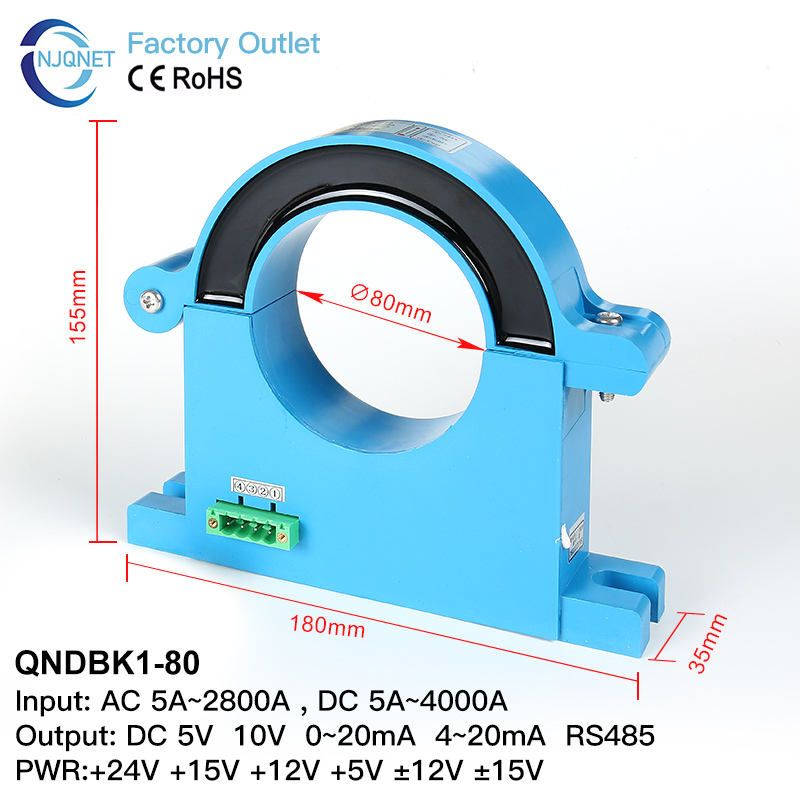 Split Core Current Sensor RS485 Current Transformer Ct Clamp AC DC 20A 30A 50A 100A 200A 300A Hall Effect Current Transducer