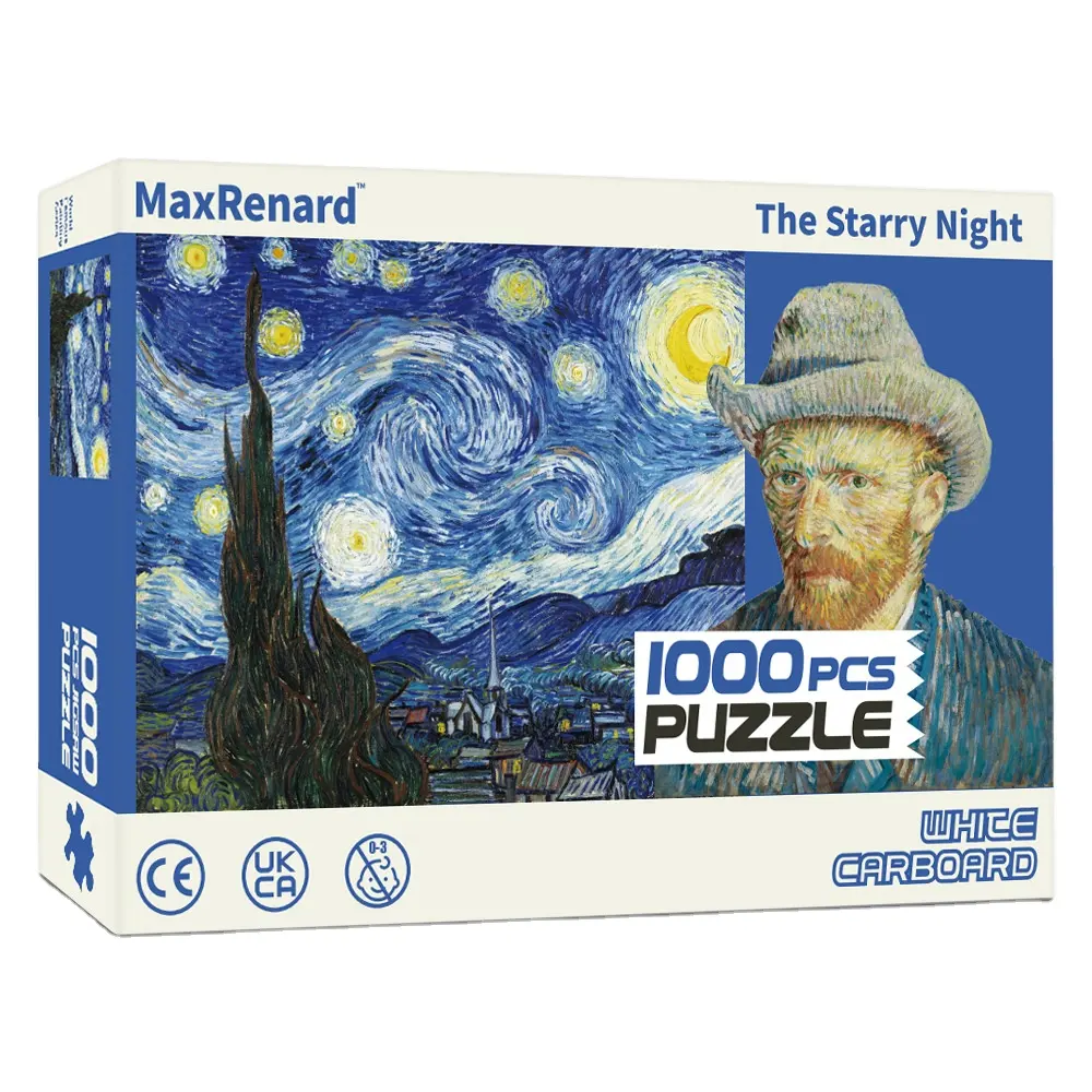 Puzzle de 1000 pièces en papier pour adultes, jouet drôle, modèle Van Gogh, peinture, <span class=keywords><strong>illustration</strong></span>, 48x69cm