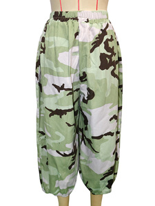 Fashion Lady Women' Casual Pants Full Printed Spring Fall Straight Wide Leg Loose <strong>Harem</strong> <strong>Trousers</strong> Cargo Long Capri Pants - Product Image 4