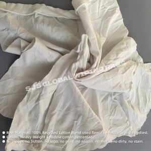 Trapos a granel para uso industrial, trapos de forro polar recuperados, 100% algodón, 10 kg de trapos de punto de algodón de color blanco. - Product Image 4
