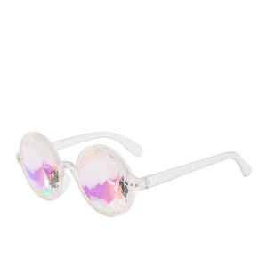 Dachuan Steampunk Rave Kaléidoscope Verre de concert Lentille de fête à facettes <span class=keywords><strong>Lunettes</strong></span> rondes Style prismatique à facettes Lentille en résine dure - Product Image 5