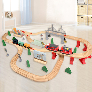 Piste <span class=keywords><strong>de</strong></span> train en bois 3D pour <span class=keywords><strong>enfants</strong></span> Jouets Roller Coaster Track Ensemble <span class=keywords><strong>de</strong></span> <span class=keywords><strong>chemin</strong></span> <span class=keywords><strong>de</strong></span> <span class=keywords><strong>fer</strong></span> éducatif assemblé pour voiture <span class=keywords><strong>de</strong></span> train - Product Image 2