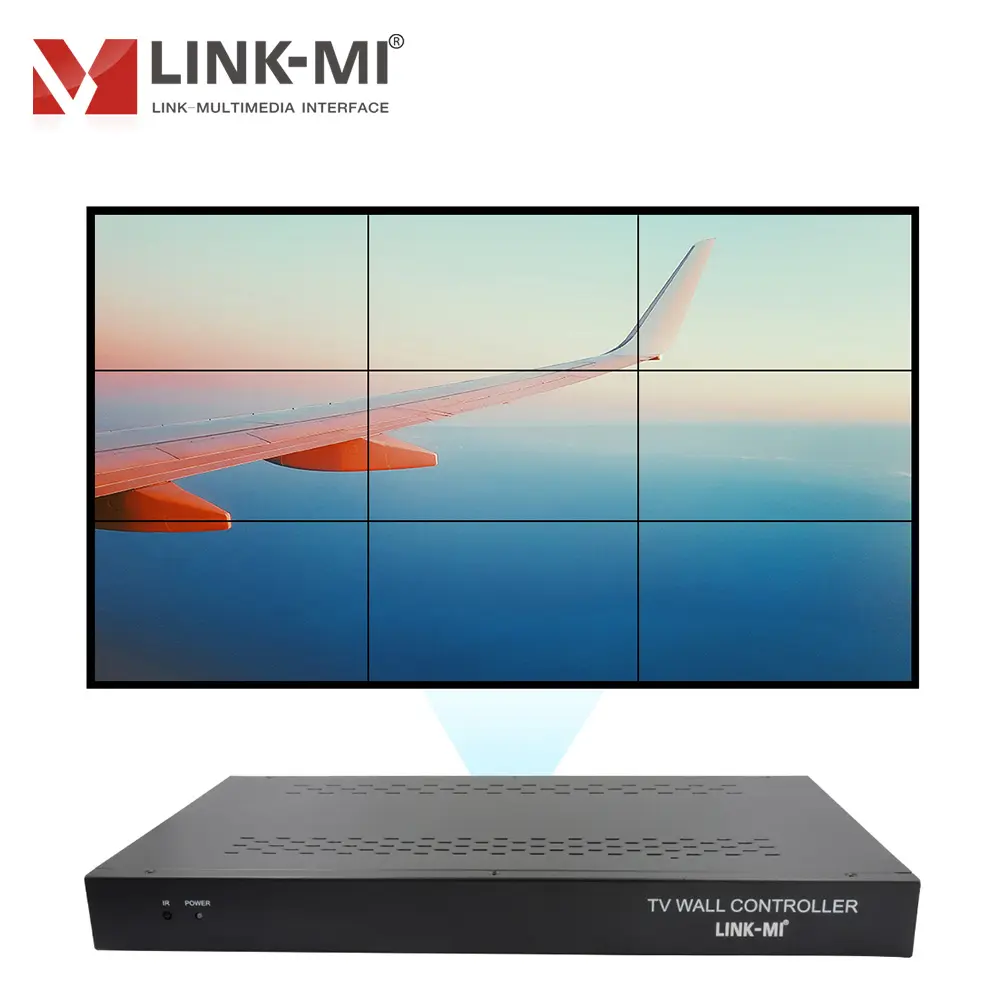 LINK-MI 9 Channels Video Wall Controller 3x3 2x4 2x3 2x2 1x3 Flying Caption Zoom Professional 1080P TV Wall Processor