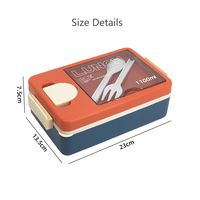 Boîte à lunch multi-couches anti-fuite avec couvercle transparent et fermoirs, conteneur de stockage alimentaire pour étudiants, famille et préparation de repas au bureau