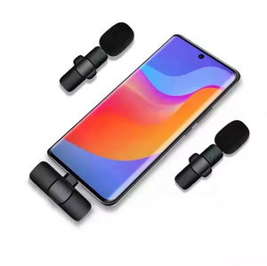 Vente en gros en usine Microphone cravate stéréo portable sans fil Interview en direct en plein air Mini micro cravate antibruit - Product Image 1