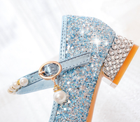 Chaussures à talons hauts roses pour filles, chaussures de spectacle pour enfants, avec strass, motif princesse Elsa, antidérapantes, résistantes à l'usure, imprimé animal, printemps-automne