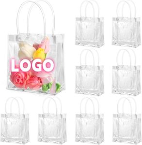 Bolsas de Regalo Transparentes Personalizadas con Asa, Bolsa de PVC con Lazo para Navidad, Pascua, Bodas, Baby Shower, Fiestas de Cumpleaños - Product Image 1
