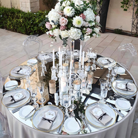 Mantel de Espejo Plateado al por Mayor, Cubierta Redonda de PE con Reflejo de Espejo para Decoración de Eventos y Bodas