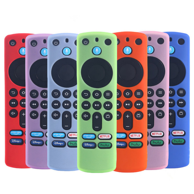 Fluorescent Color Silicone L5B83G Remote Control Protective Case Cover Use for Voice Remote 3rd Gen