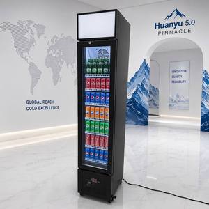 Congélateur vertical ultra-fin de 115 <span class=keywords><strong>litres</strong></span> à refroidissement direct, armoire de congélation autonome pour restaurant, réfrigérateur commercial avec porte vitrée pour la restauration - Product Image 1