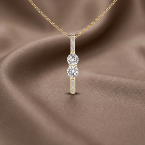 Pendentif Solitaire Classique Vaayu Jewels en Or 10K 14K 18K et Argent 925 935 avec Diamant Taille Ronde Brillante pour Femme – Bijoux de Mariage - Product Image 1