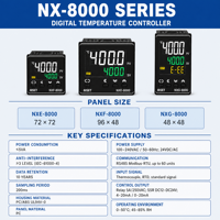 Contrôleur de température intelligent à haute précision AISET NX-8000 avec écran LCD, RS485 Modbus RTU, thermostat PID industriel, double alarme