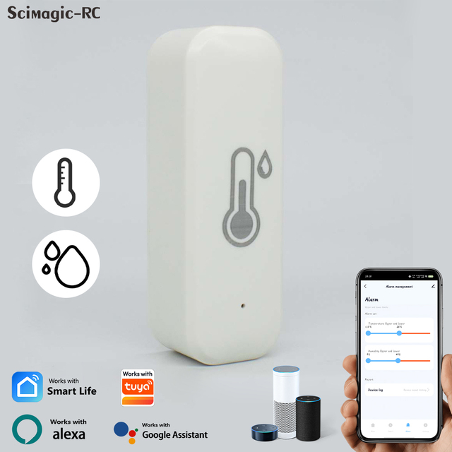 Tuya WiFi Temperature Humidity Sensor Smart Life Remote Monitor Thermometer Hygrometer Smart Home Work with Alexa Google Home