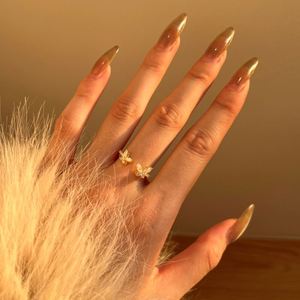 Dylam New Fashion Jewelry 925 <b>Sterling</b> <b>Silver</b> Sparkle 5A Zircon Open <b>Adjustable</b> Butterfly <b>RIngs</b> for Women - Product Image 4