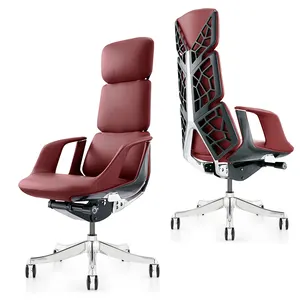 Luxury Design Genuine Leather Office Chair Executive With Separated Lumbar Support For Manager