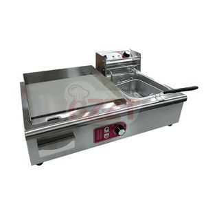 Plancha Eléctrica Comercial de Acero Inoxidable de 34 Pulgadas para Cocina, Parrilla para Hamburguesas, Freidora, Plancha Plana y Acanalada con Encimera - Product Image 4