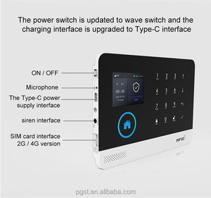 PGST Tuya Smart Life WiFi 4G <span class=keywords><strong>GSM</strong></span> Sistema de alarma ABS Teclado táctil Seguridad para el hogar Ventana antirrobo Monóxido de carbono GPRS 433 MHz - Product Image 4