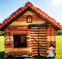 Cabane de Noël gonflable géante, tente gonflable extérieure en forme de grotte pour centre commercial, jardin et décoration de foire de Noël