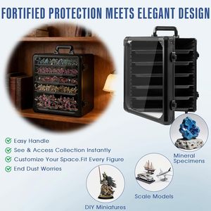 Étui de rangement miniature, cadre <span class=keywords><strong>en</strong></span> alliage d'<span class=keywords><strong>aluminium</strong></span> et fenêtre transparente pour l'affichage et le transport sécurisé, étui de transport miniature - Product Image 6